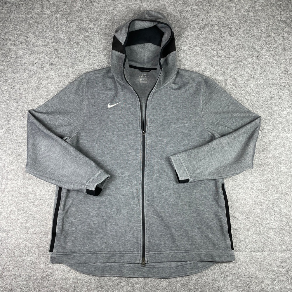 Nike Hoodie Mens XXL Gray Dri-FIT Full Zip Training Jacket Sweatshirt 930561-032